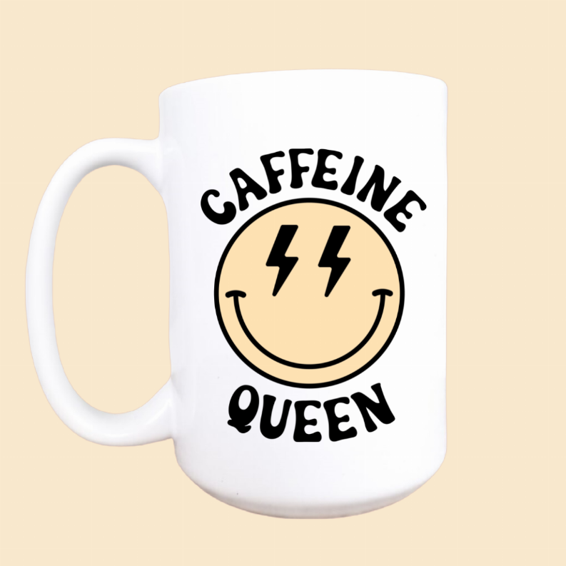 Caffeine queen ceramic coffee mug