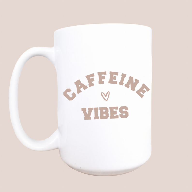 Caffeine vibes ceramic coffee mug