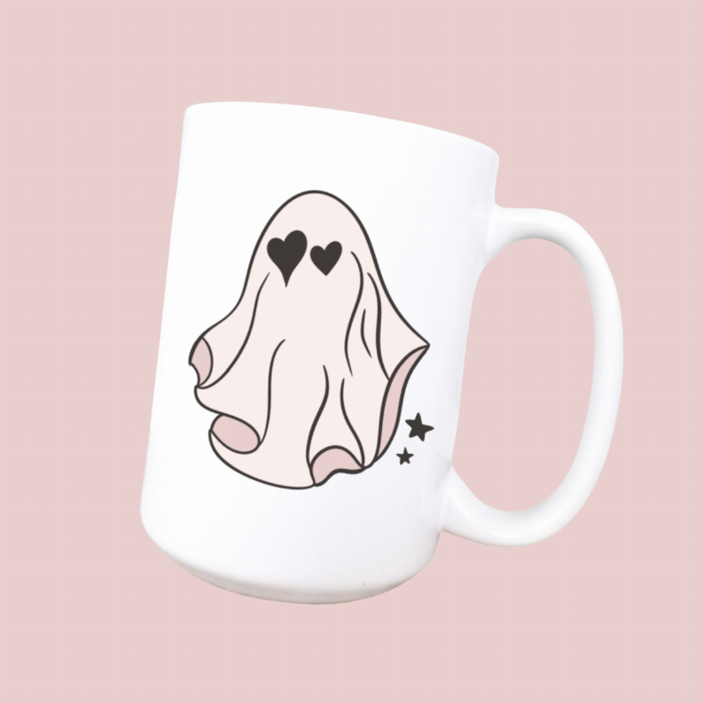 Cute ghost ceramic coffee mug
