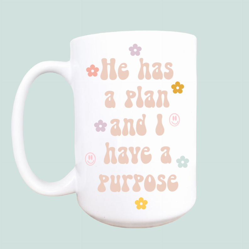 He has a plan ceramic coffee mug