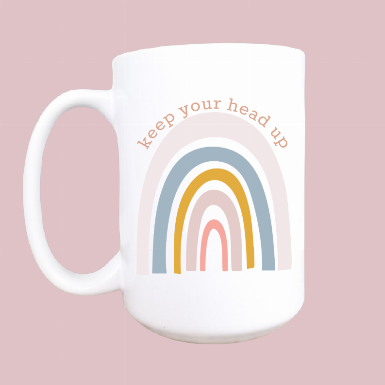 Keep your head up ceramic coffee mug