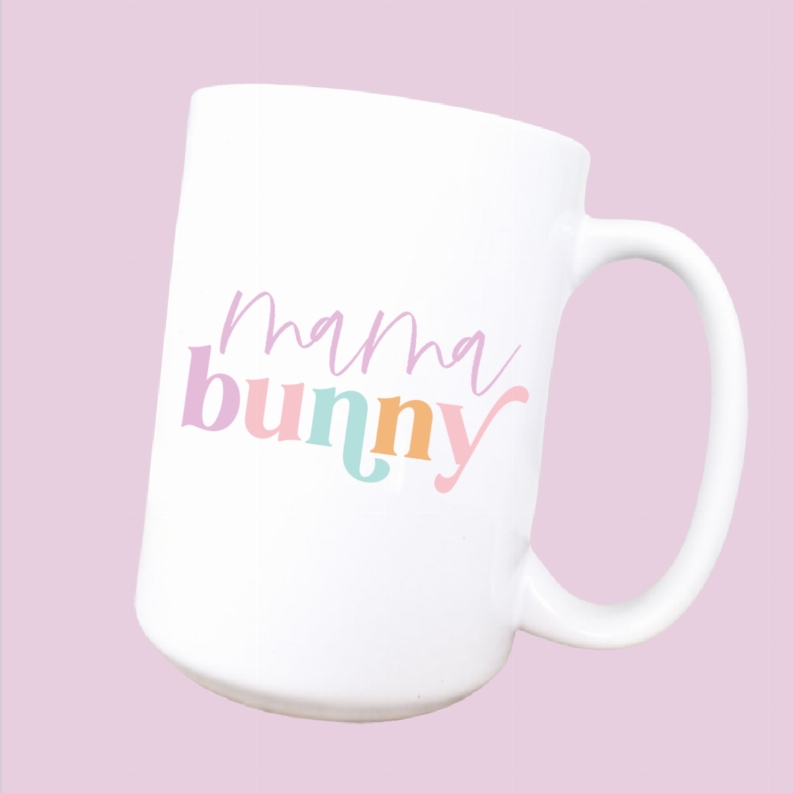 Mama bunny Easter ceramic coffee mug
