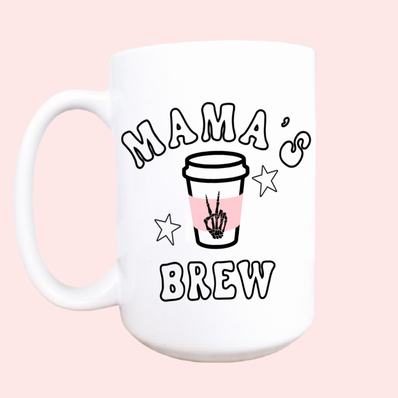 Mama's brew ceramic coffee mug