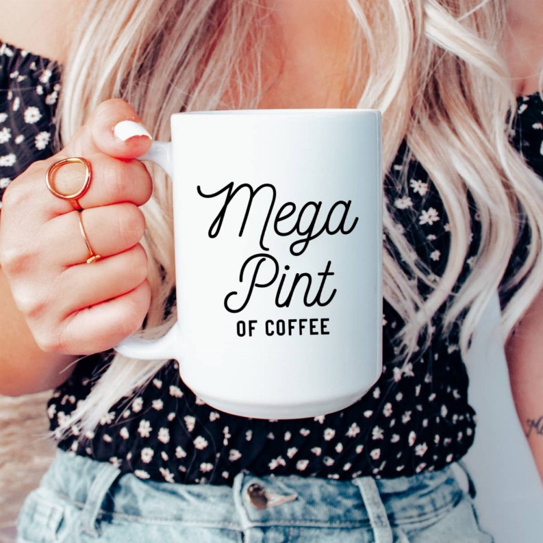 Mega pint ceramic coffee mug