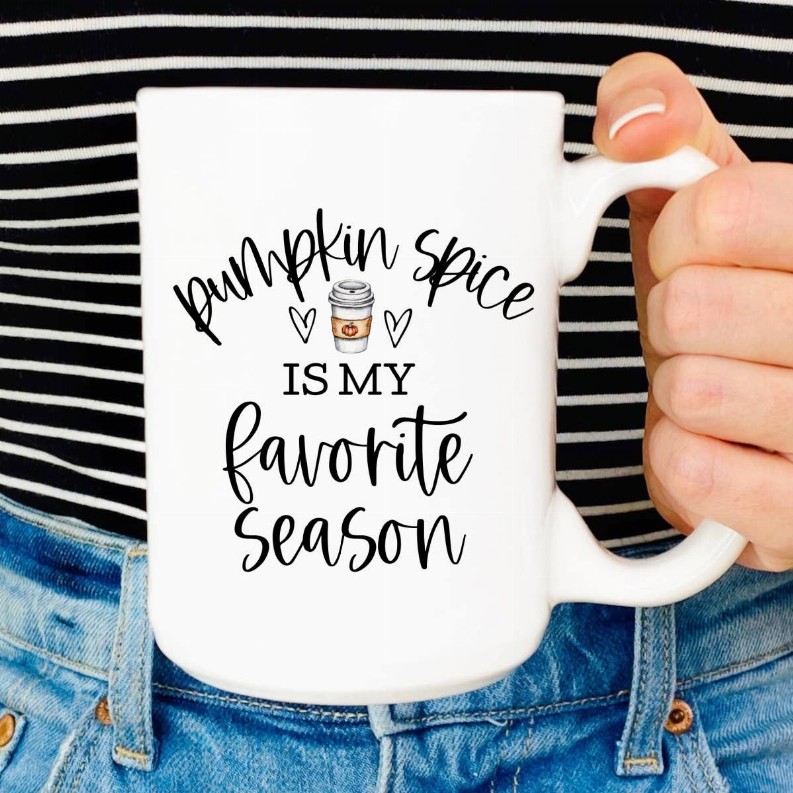 Pumpkin spice ceramic coffee mug