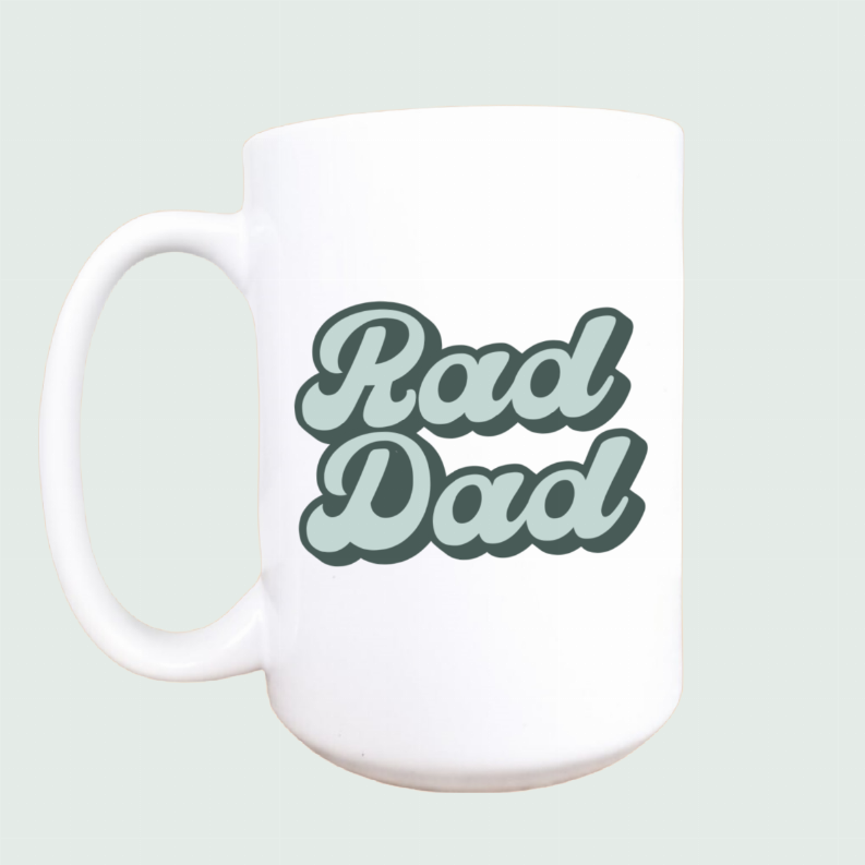 Rad dad ceramic coffee mug