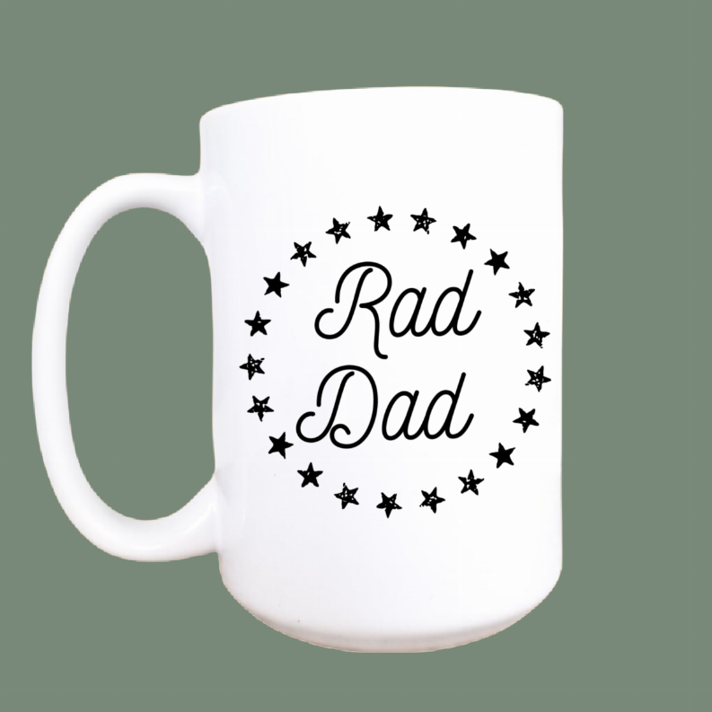 Rad dad ceramic coffee mug