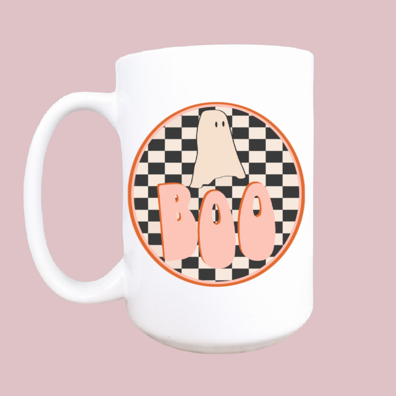 Retro boo ceramic coffee mug