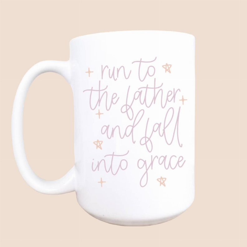 Run to the father ceramic coffee mug