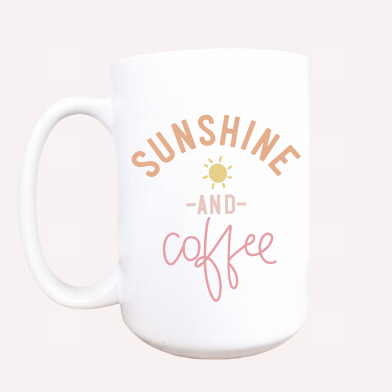 Sunshine and coffee ceramic coffee mug