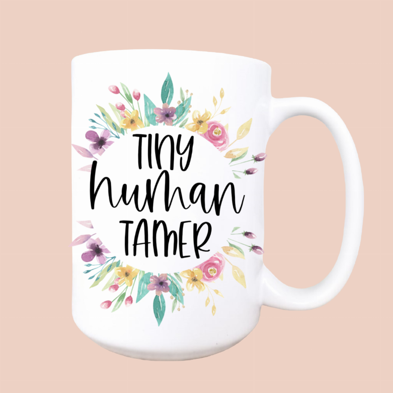 Tiny human tamer ceramic coffee mug