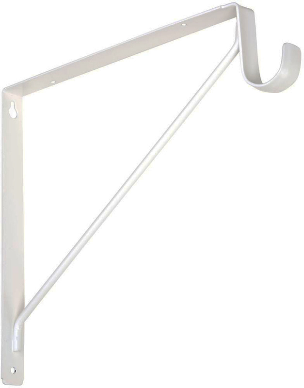 108Bc White Shelf & Rod Bracket