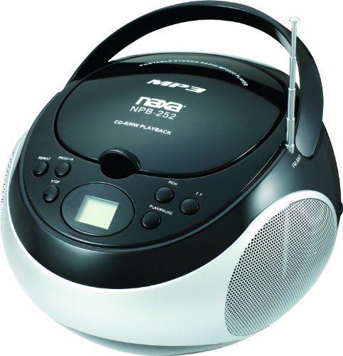 Naxa NPB-252-BLK Portable Mp3 Cd Player With Am Fm Radio