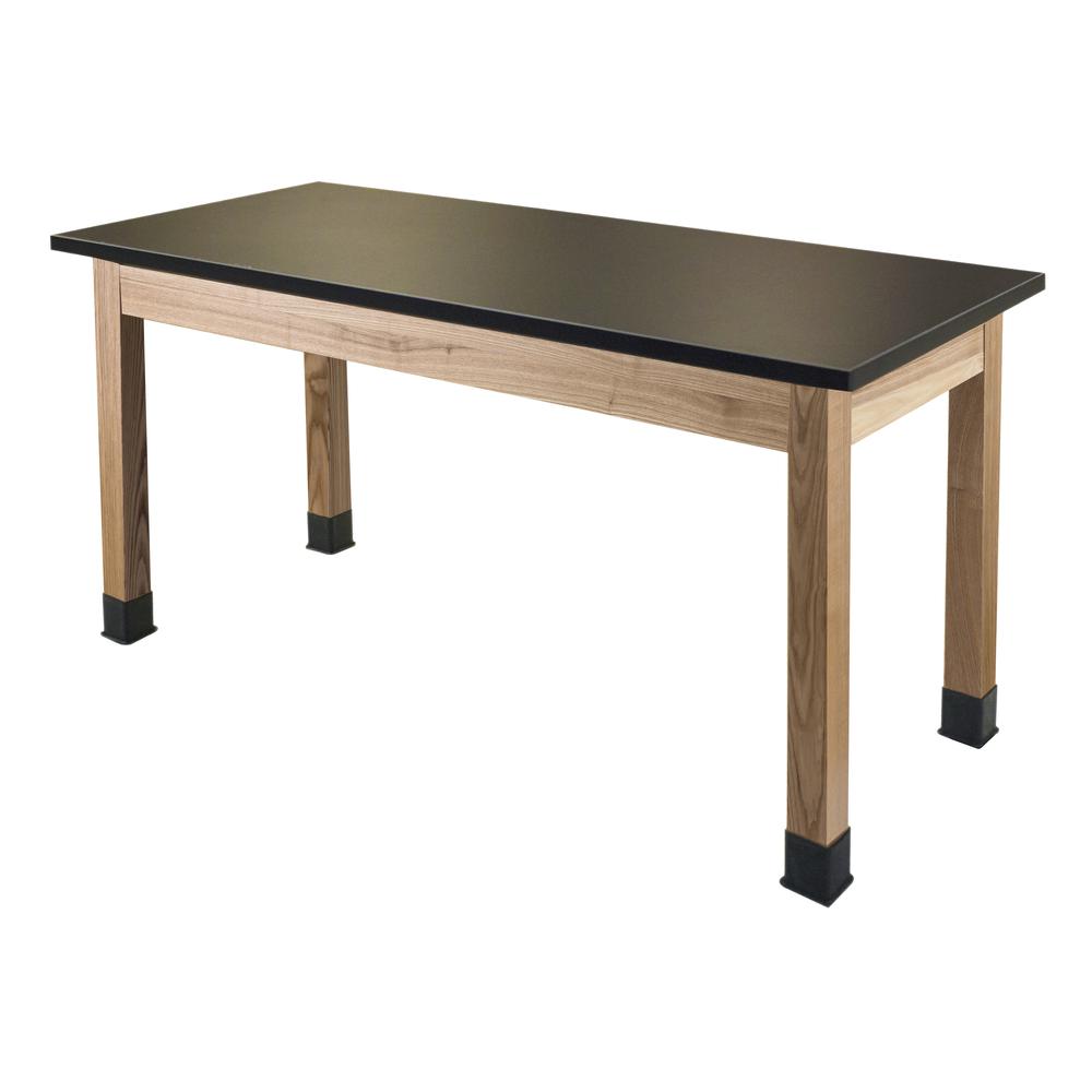 NPS Wood Science Lab Table, 24 x 48 x 36, Chemical Resistant Top