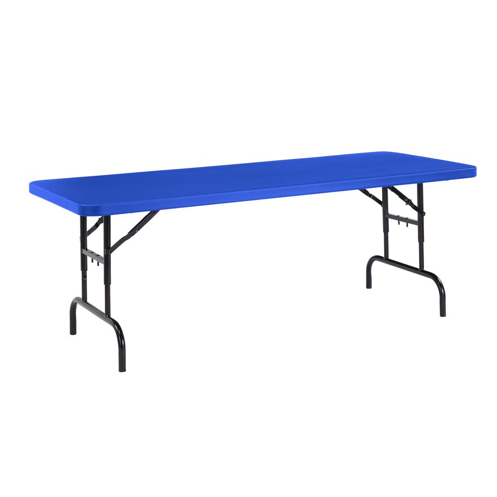 NPS 30" x 72" Height Adjustable Heavy Duty Folding Table, Blue