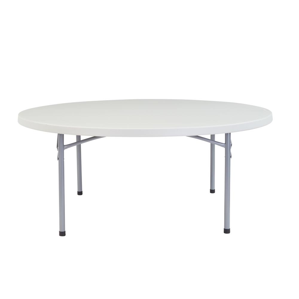 NPS 71" Heavy Duty Round Folding Table, Speckled Grey