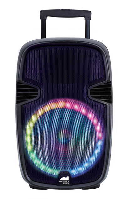 Portable Bluetooth Party Speaker with Circular Multi-Color Disco Light