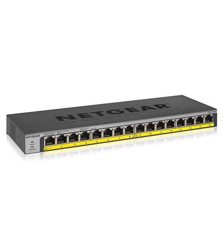 16-Port PoE/PoE+ Gigabit Ethernet UnMgd