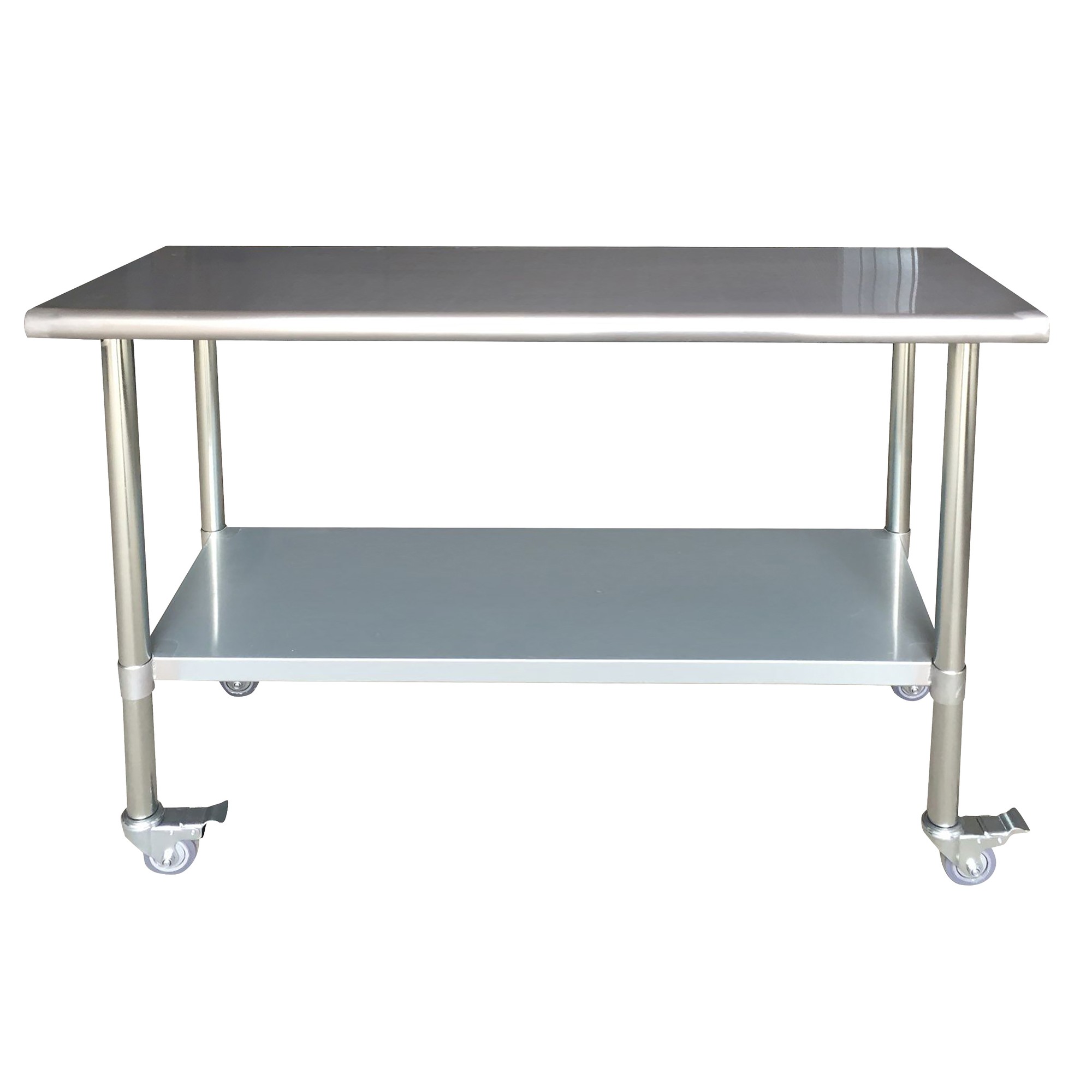 Stainless Steel Work Table with Casters 24 x 60 Inches
