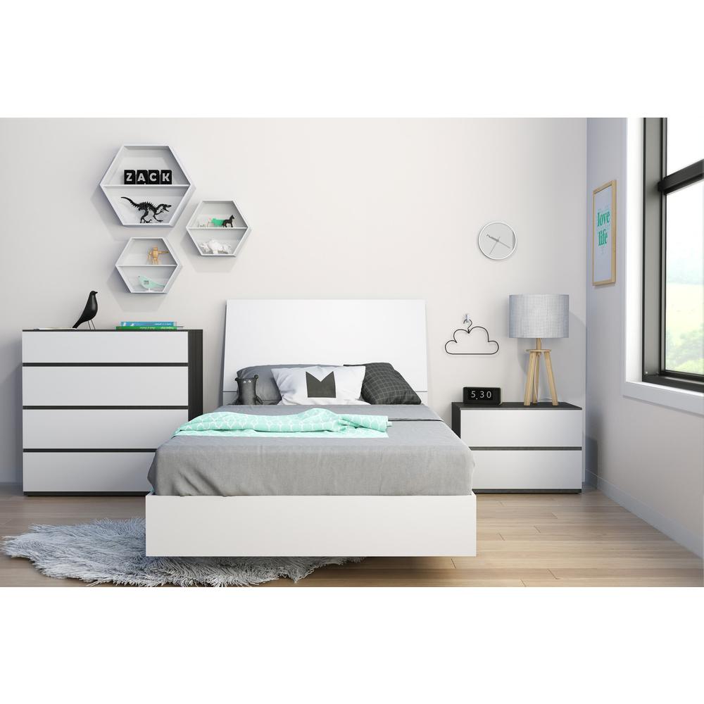 Nexera 343903 Twin Size Platform Bed, White