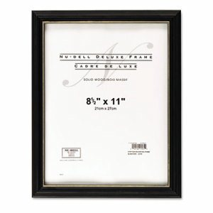 nudell Document Frame - 8.50" x 11" Frame Size - Vertical, Horizontal - Unbreakable, Hanger - 1 Each - Plastic, Wood - Wood Grai