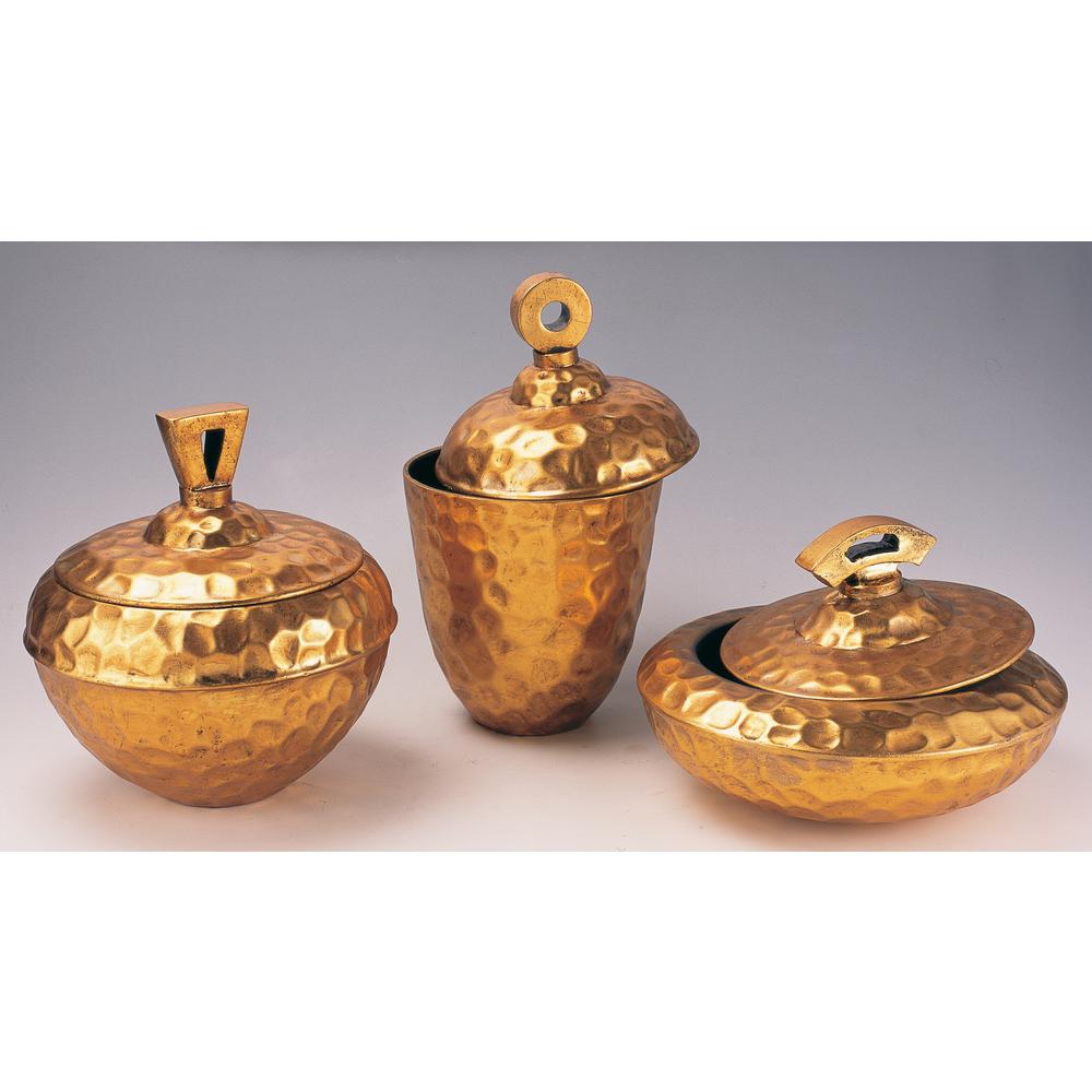 Golden Trinket Boxes (Set Of 3)