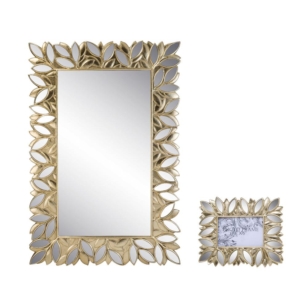 Gaia Wall Plaque Mirror With  Picture Frame (4"X6")