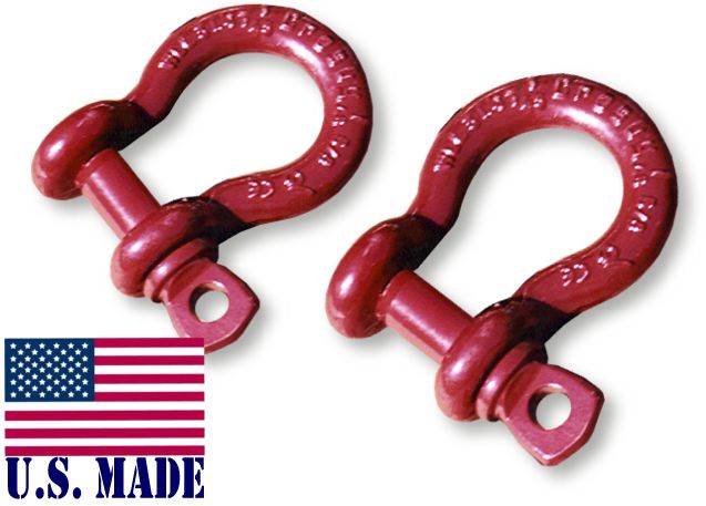 1 inch MEGA Crosby-McKissick D-Shackles - North American Made (PAIR) (4X4 VEHICLE RECOVERY)