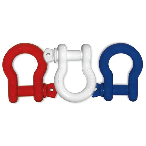 3/4 inch Jeep D-Shackles - PATRIOT RED, WHITE & BLUE Powdercoated (SET OF 3) (4X4 RECOVERY)