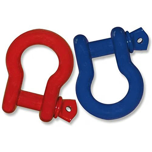 3/4 inch Jeep D-Shackles - PATRIOT RED & BLUE Powdercoated (PAIR) (4X4 RECOVERY)