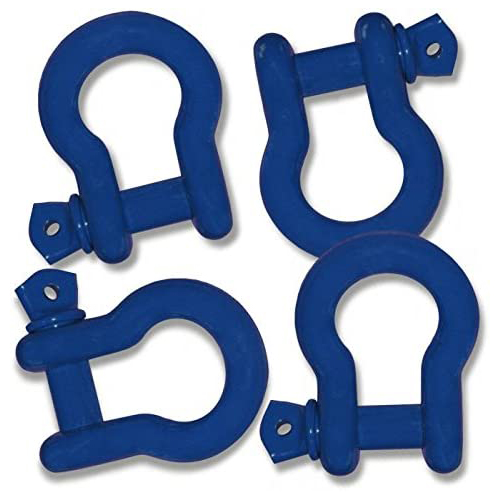 3/4 inch Jeep D-Shackles - OLD GLORY BLUE Powdercoated (PAIR) (4X4 RECOVERY)
