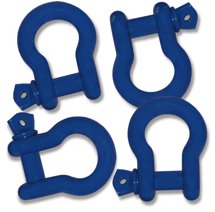 3/4 inch Jeep D-Shackles - OLD GLORY BLUE Powdercoated (Set of 4) (4X4 RECOVERY)