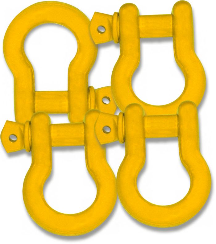 3/4 inch Jeep D-Shackles - OLD MAN EMU YELLOW Powdercoated (Set of 4) (4X4 RECOVERY)