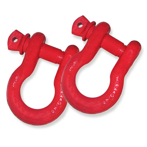 U.S. FLAG RED 3/4 inch Jeep D-Shackles - Powdercoated (PAIR) (4X4 RECOVERY)