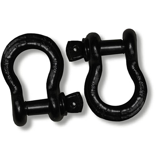 7/8 inch X-Large D-Shackles - BLACK POWDERCOATED (PAIR) (4X4 RECOVERY)