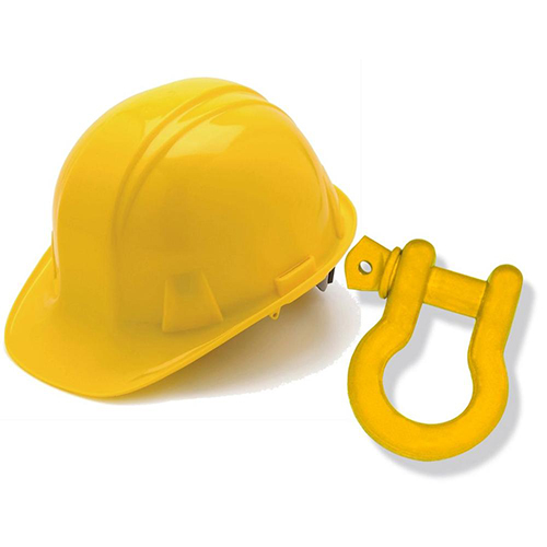 Powder-coated 3/4 inch Jeep D-Shackle - HARD HAT SAFETY YELLOW (SINGLE)