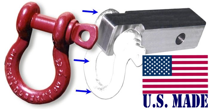 2 inch (Aluminum) Receiver Bracket w/ CROSBY McKISSICK D-Shackle (OFF-ROAD RECOVERY)
