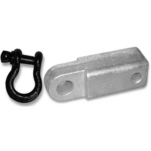 2 inch Steel Receiver Bracket w/ BLACK Powdercoated D-Shackle & Locking Hitch Pin (OFF-ROAD RECOVERY)