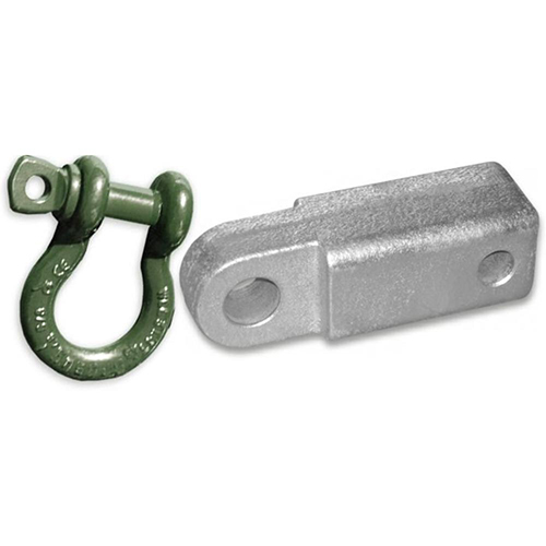 2 inch Steel Receiver Bracket w/ OD GREEN Powdercoated D-Shackle (OFF-ROAD RECOVERY)