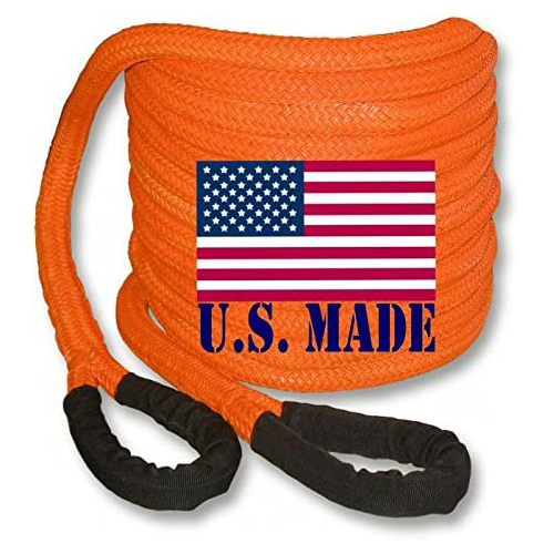 U.S. made 1-1/4 inch X 30 ft "Safety Orange" Safe-T-Line Kinetic SNATCH ROPE - 4X4 VEHICLE RECOVERY
