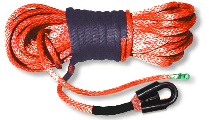 U.S. made Safe-T-Line "SAFETY ORANGE" UHMPE Winchrope - 3/8 inch x 100 feet (4X4 OFF-ROAD VEHICLE RECOVERY)