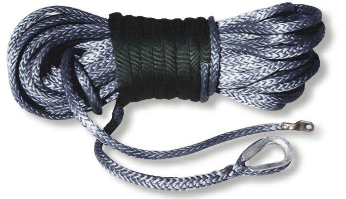 U.S. made AMSTEEL BLUE WINCH ROPE 1/4 inch x 50 ft Black (9,200 lb strength) (4X4 VEHICLE RECOVERY)