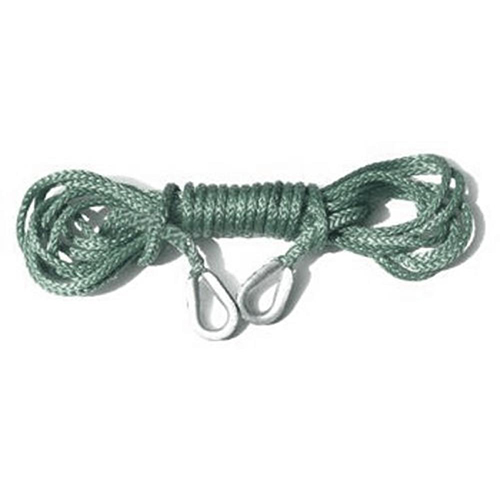 U.S. made 3/16 inch x 40 ft. AMSTEEL BLUE WINCH ROPE EXTENSION (5,400 lb strength) - MILITARY GREEN (4X4 VEHICLE RECOVERY)