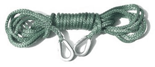 U.S. made 5/16 inch x 50 ft. AMSTEEL BLUE WINCH ROPE EXTENSION (13,700lb strength) - MILITARY GREEN (4X4 VEHICLE RECOVERY)