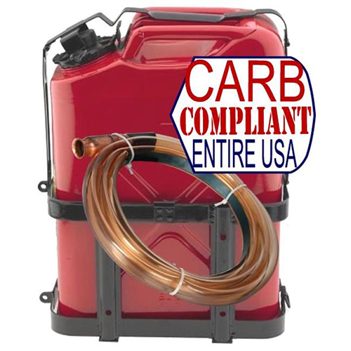 Universal JERRY CAN HOLDER with CLASSIC 5 Gallon NATO Gas can (DOT, CARB and EPA approved for all 50 states) with Self-Priming F