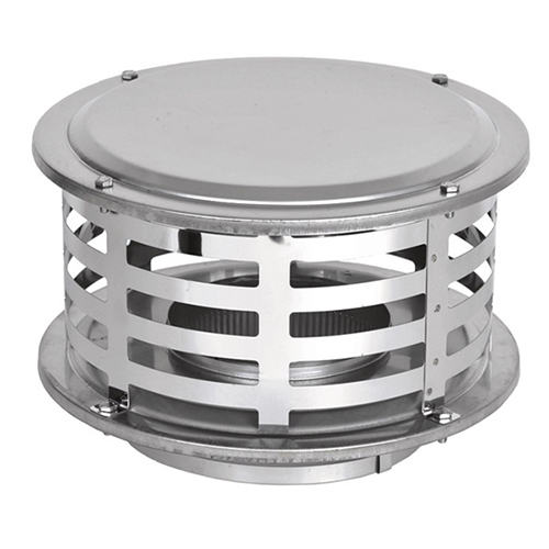 (DS) VA-CD07 - 7" Ventis Class-A All Fuel Chimney, 304L Stainless Rain Cap With 3/4" Diamond Screen