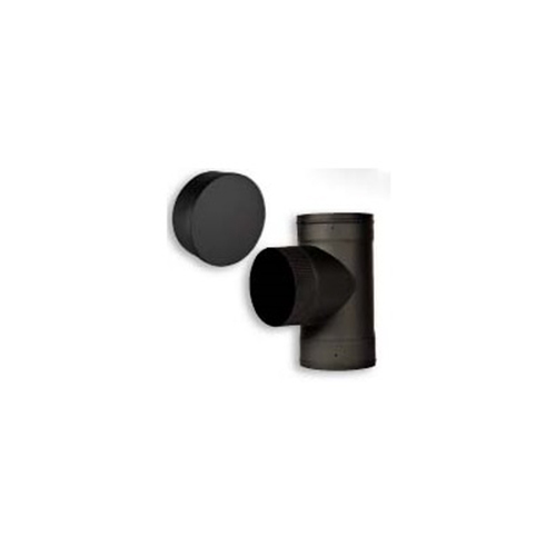 7" Ventis Single-Wall Black Stove Pipe Cast-Iron Stove Damper - X307271