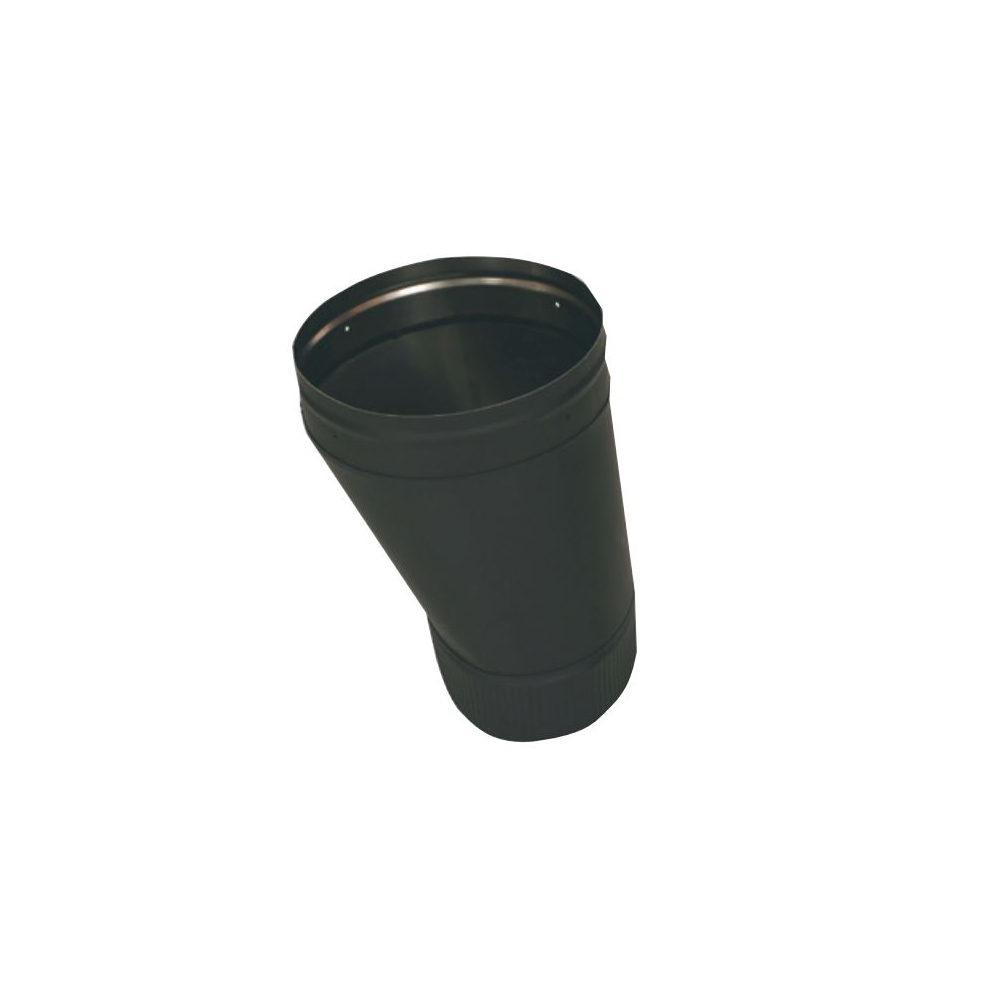 (DS) VSBOAO - 8" Ventis Single-Wall Black Stove Pipe 22 Gauge Cold Rolled Steel, Offset Oval To Round