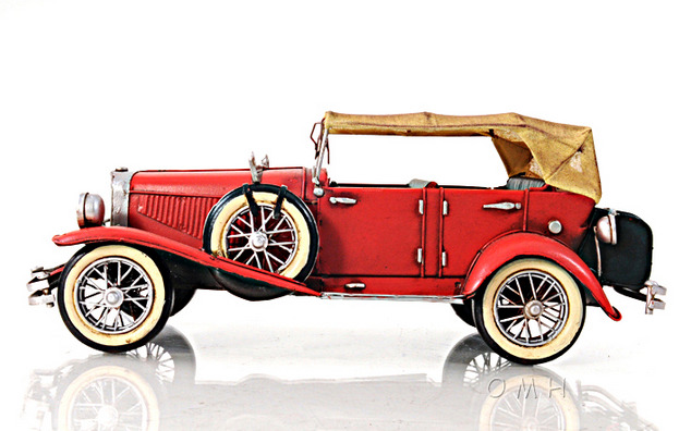 1933 Red Duesenberg J Model Convertible Coupe- 1:12 Scale