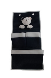 Anne Home - Bear-Themed 3-Pocket Wall Hanger Toy Storage